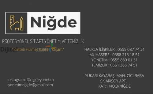 NİĞDE PROFESYONEL SİTE APARTMAN YÖNETİCİLİĞİ VE TEMİZLİK