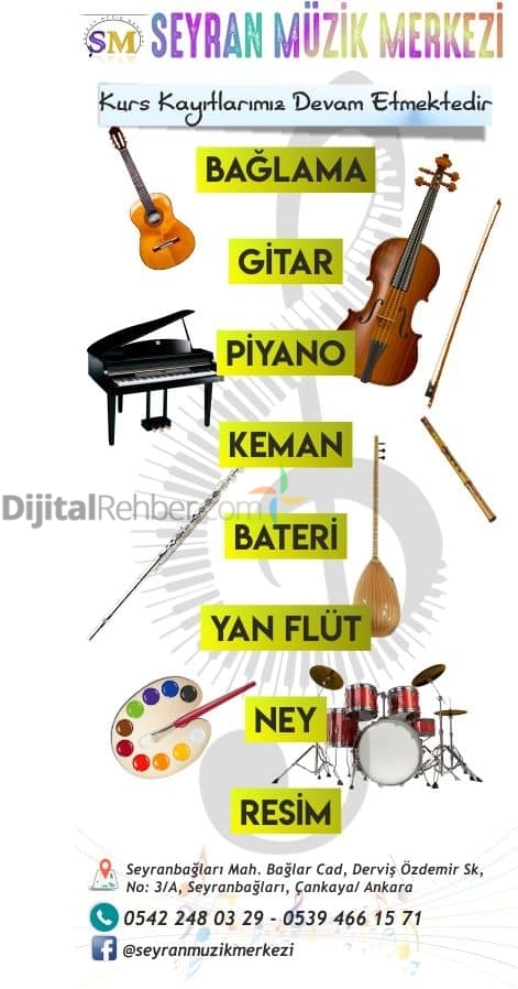 SEYRAN MÜZİK MERKEZİ BAĞLAMA GİTAR KURSU SEYRANBAĞLARI ANKARA
